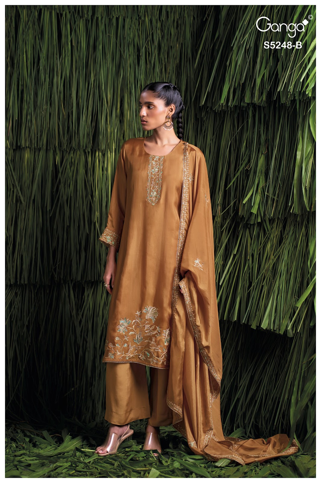 Dazell S5248 Ganga Habutai Silk Plazzo Style Suits Supplier Gujarat
