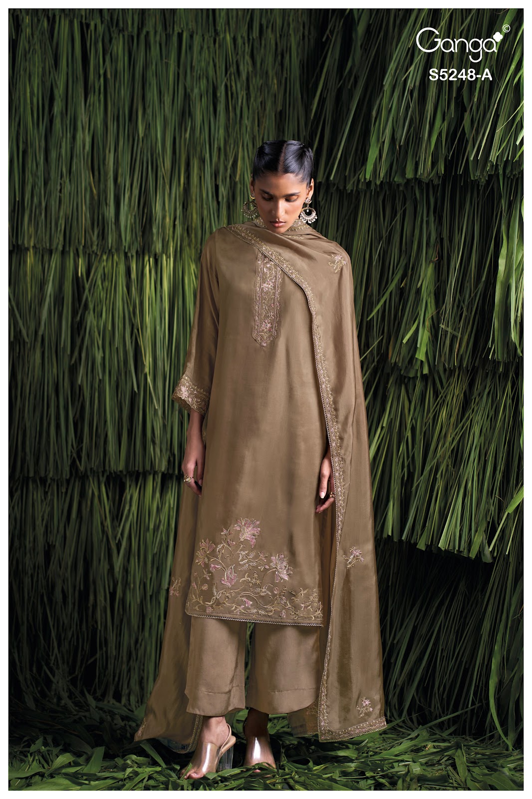 Dazell S5248 Ganga Habutai Silk Plazzo Style Suits Supplier Gujarat