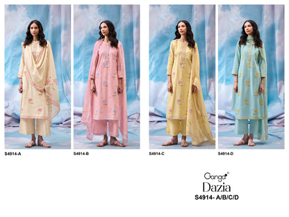 Dazia S4914 Ganga Cotton Plazzo Style Suits Exporter India