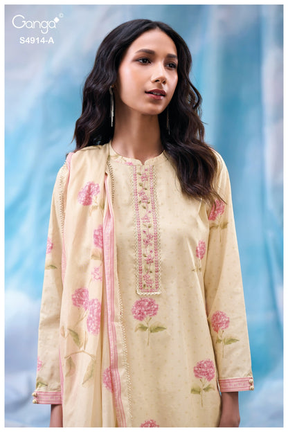 Dazia S4914 Ganga Cotton Plazzo Style Suits Exporter India