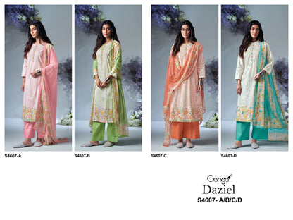 Daziel 4607 Ganga Cotton Pant Style Suits Wholesale Price