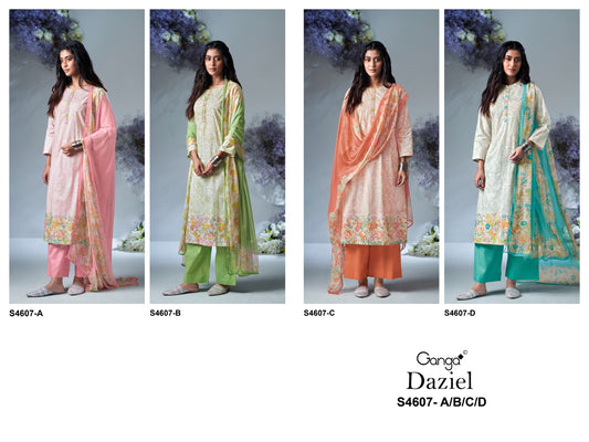 Daziel 4607 Ganga Cotton Pant Style Suits Wholesale Price