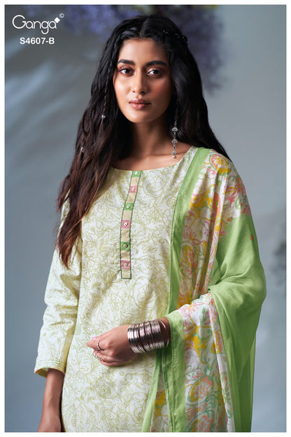 Daziel 4607 Ganga Cotton Pant Style Suits Wholesale Price
