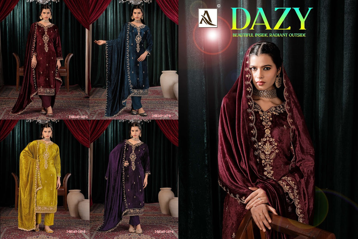 Dazy Alok Viscose Velvet Suits Supplier Ahmedabad