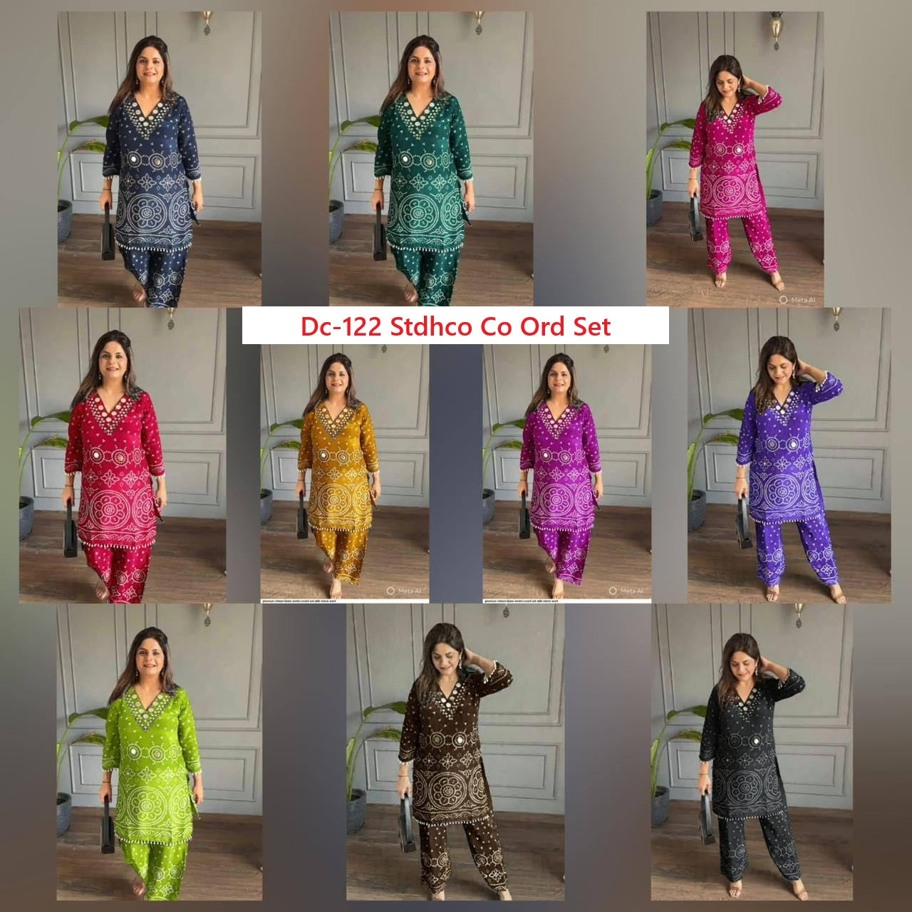 Dc-122 Stdhco Crush Co Ord Set Exporter Ahmedabad