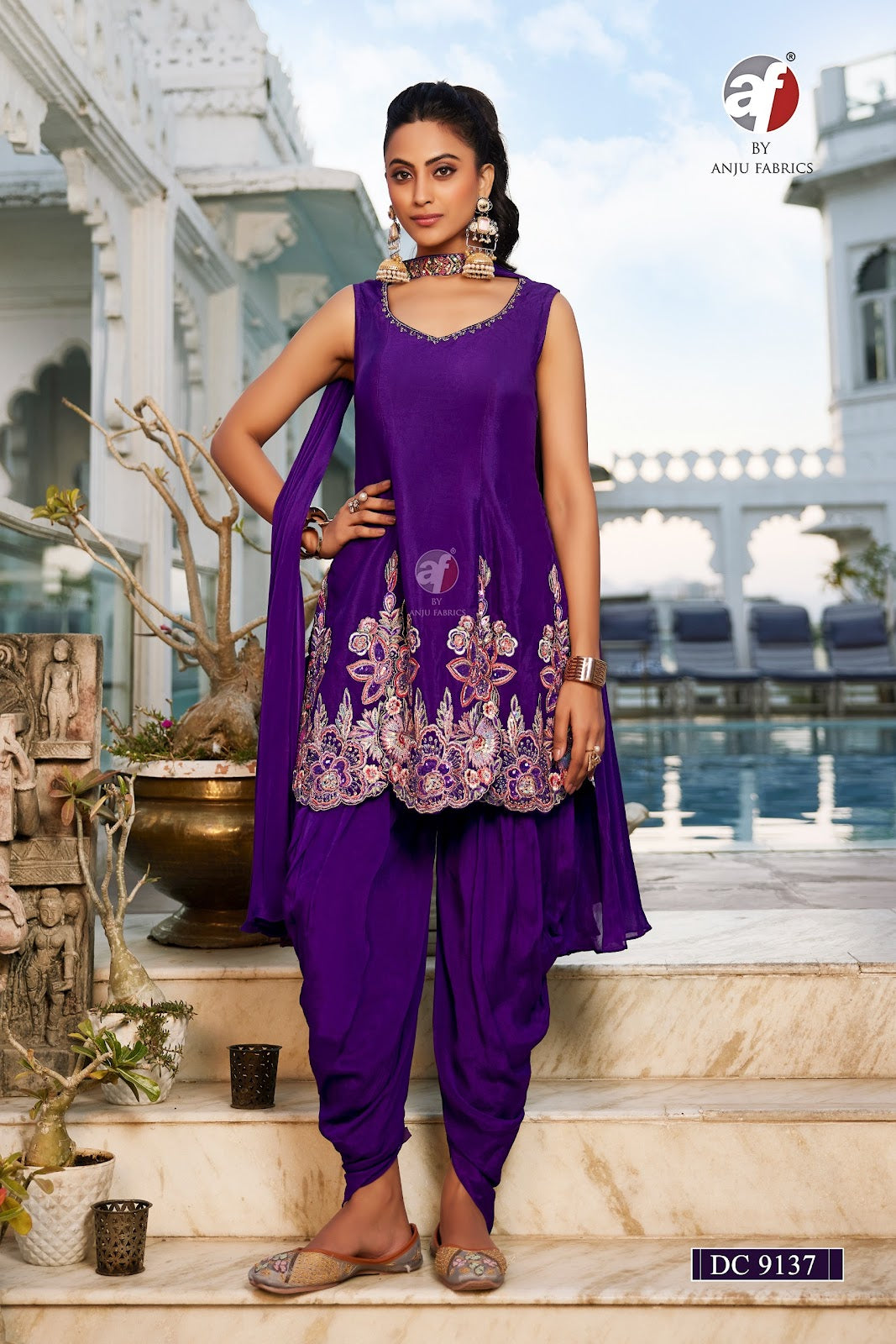 Dc 9137 Af Chinon Chiffon Readymade Suits Exporter Ahmedabad