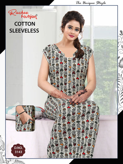 Dcm Sleeveless 1705 Ruchee Fashion Cotton Night Gowns Supplier