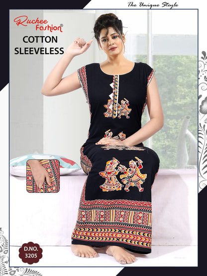 Dcm Sleeveless 1705 Ruchee Fashion Cotton Night Gowns Supplier