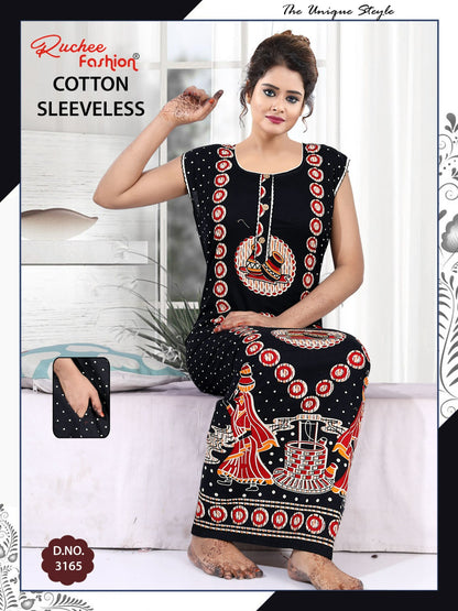 Dcm Sleeveless 1705 Ruchee Fashion Cotton Night Gowns Supplier