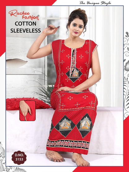 Dcm Sleeveless 1705 Ruchee Fashion Cotton Night Gowns Supplier