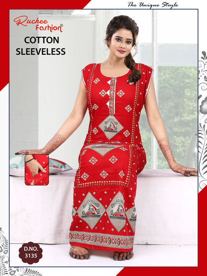 Dcm Sleeveless 1705 Ruchee Fashion Cotton Night Gowns Supplier