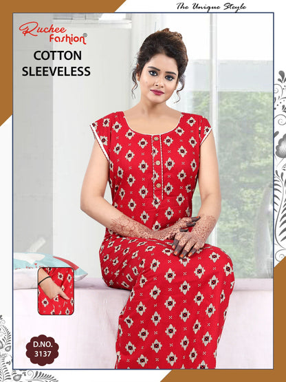 Dcm Sleeveless 1705 Ruchee Fashion Cotton Night Gowns Supplier