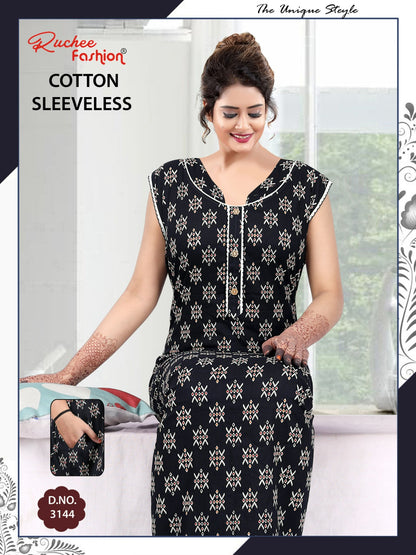 Dcm Sleeveless 1705 Ruchee Fashion Cotton Night Gowns Supplier