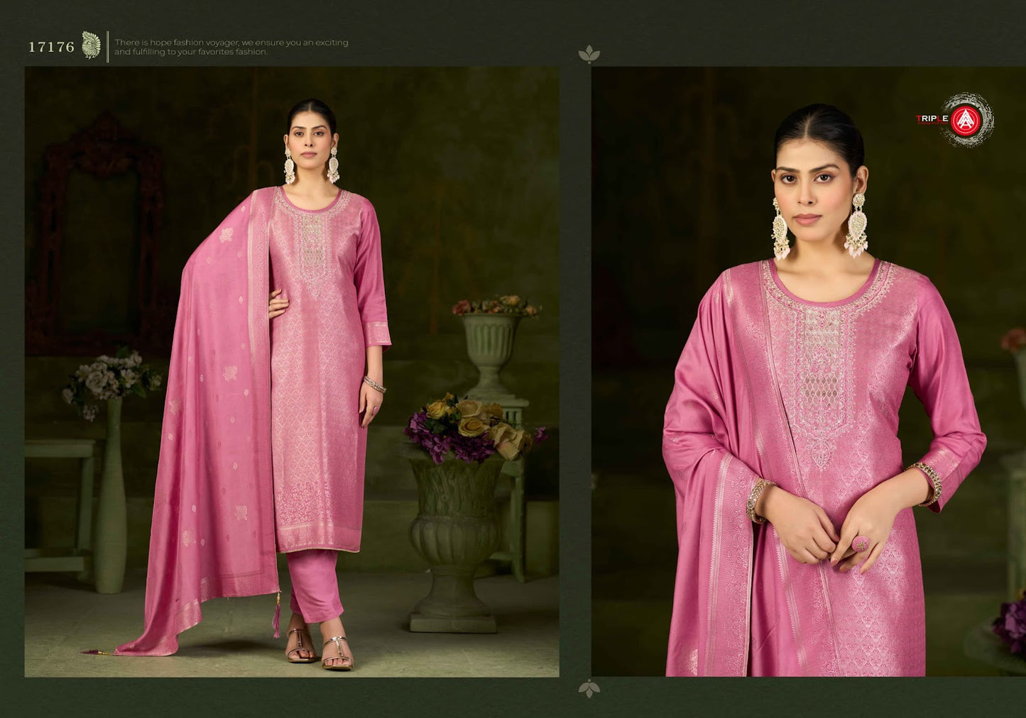 Debotri Vol 3 Triple Aaa Muslin Jacquard Pant Style Suits Exporter India