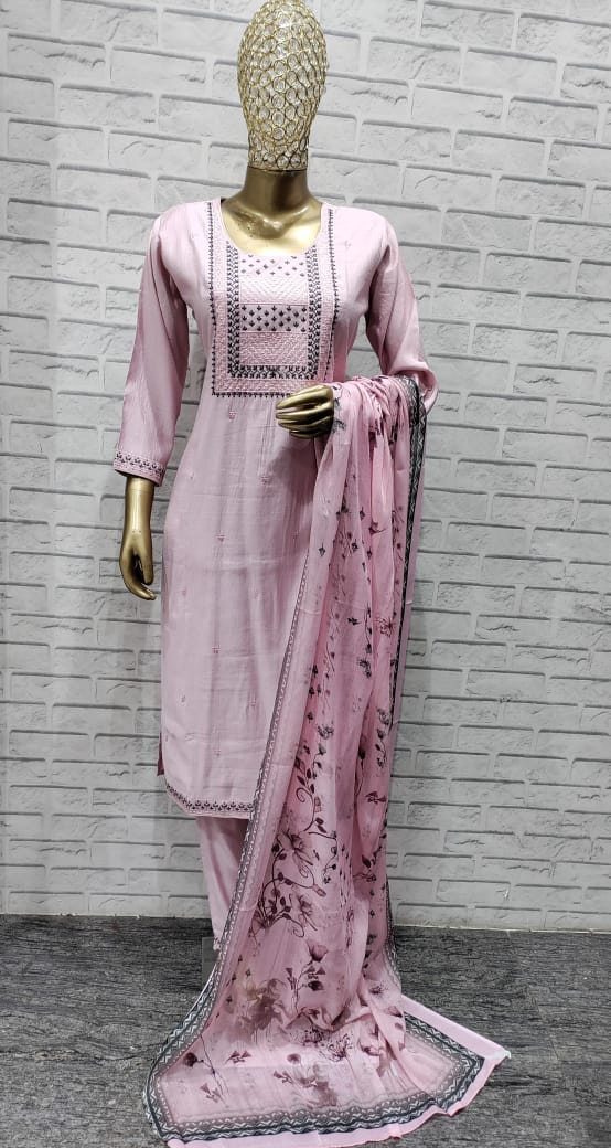 Decent Fp-S Amba Viscose Slub Readymade Pant Style Suits Wholesale Rate