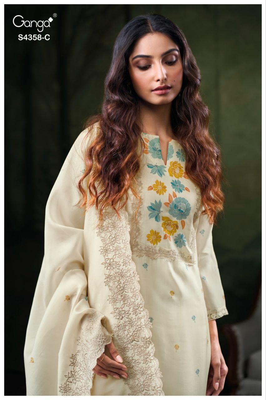 Deempi 4358 Ganga Bemberg Silk Plazzo Style Suits Manufacturer