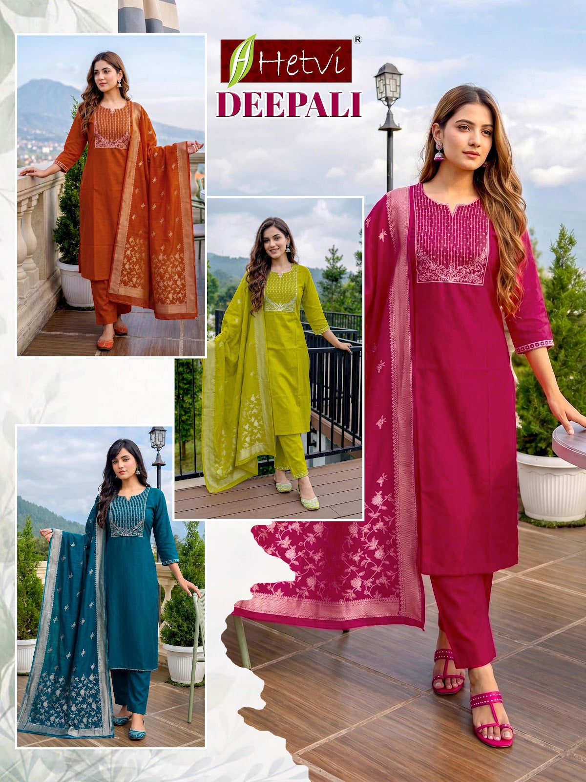 Deepali Hetvi Jacquard Silk Readymade Pant Style Suits Wholesale