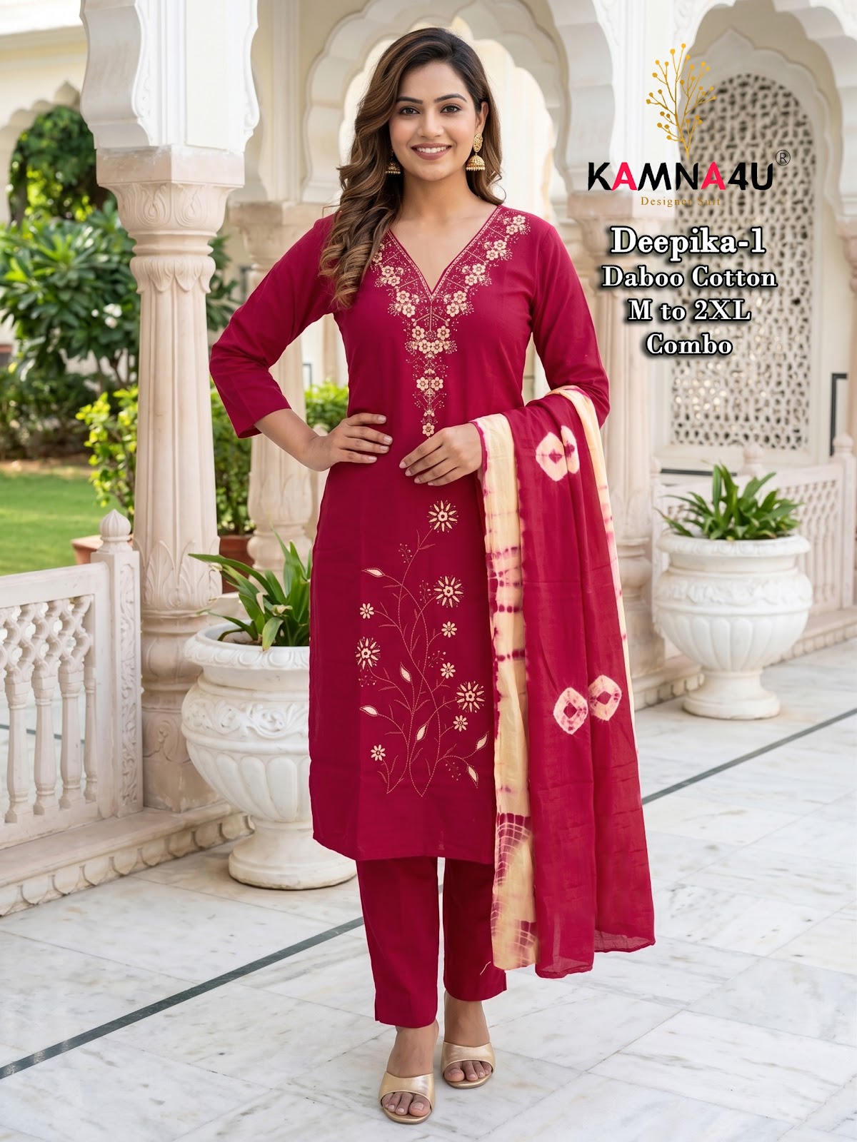 Deepika Kamna4U Dhabu Readymade Cotton Pant Suits Supplier India