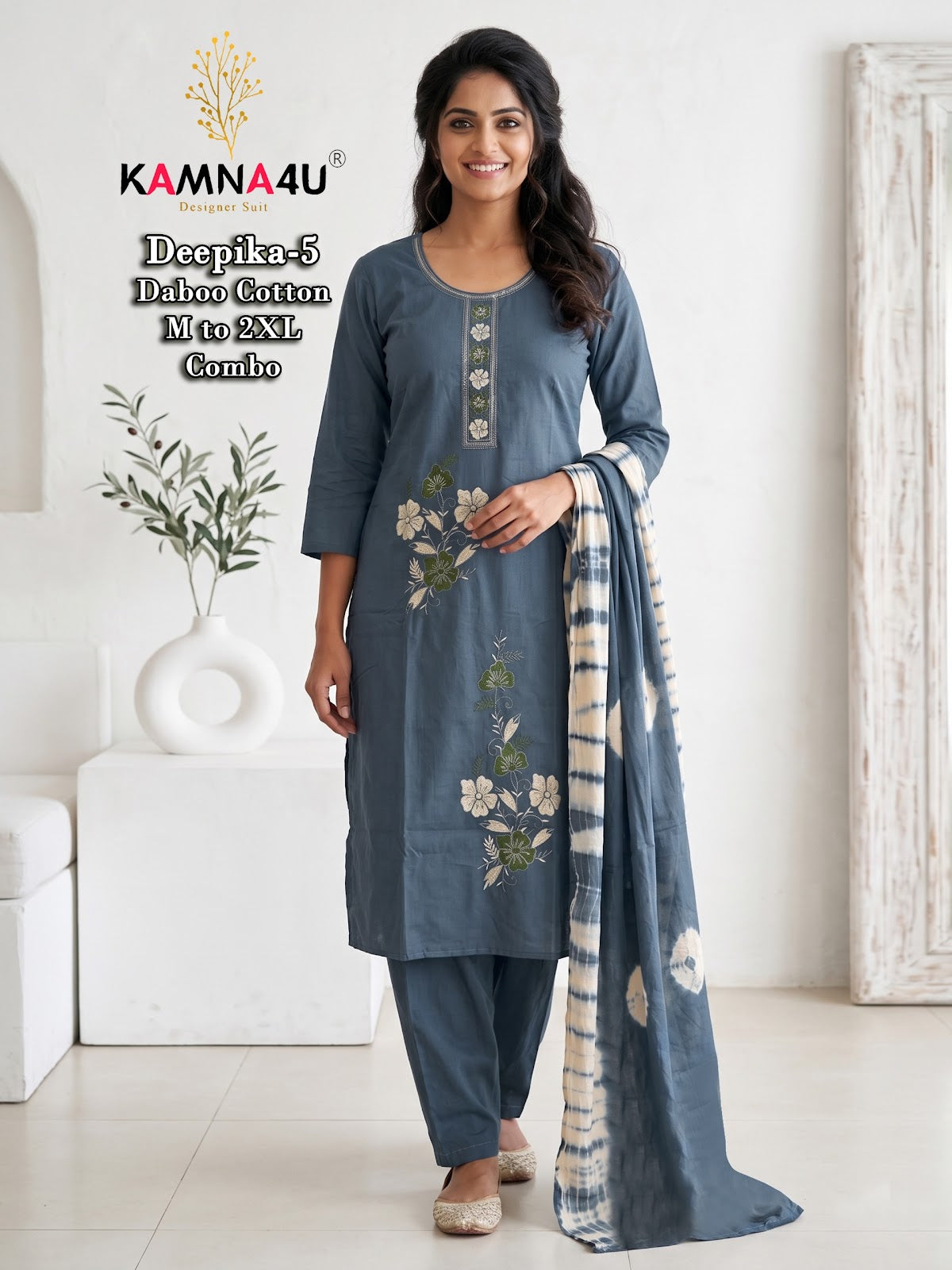 Deepika Kamna4U Dhabu Readymade Cotton Pant Suits Supplier India