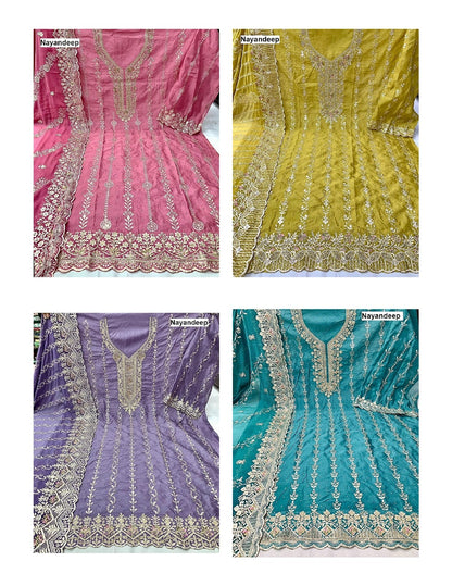 Deepika Nayandeep Organza Salwar Suits Wholesale Price