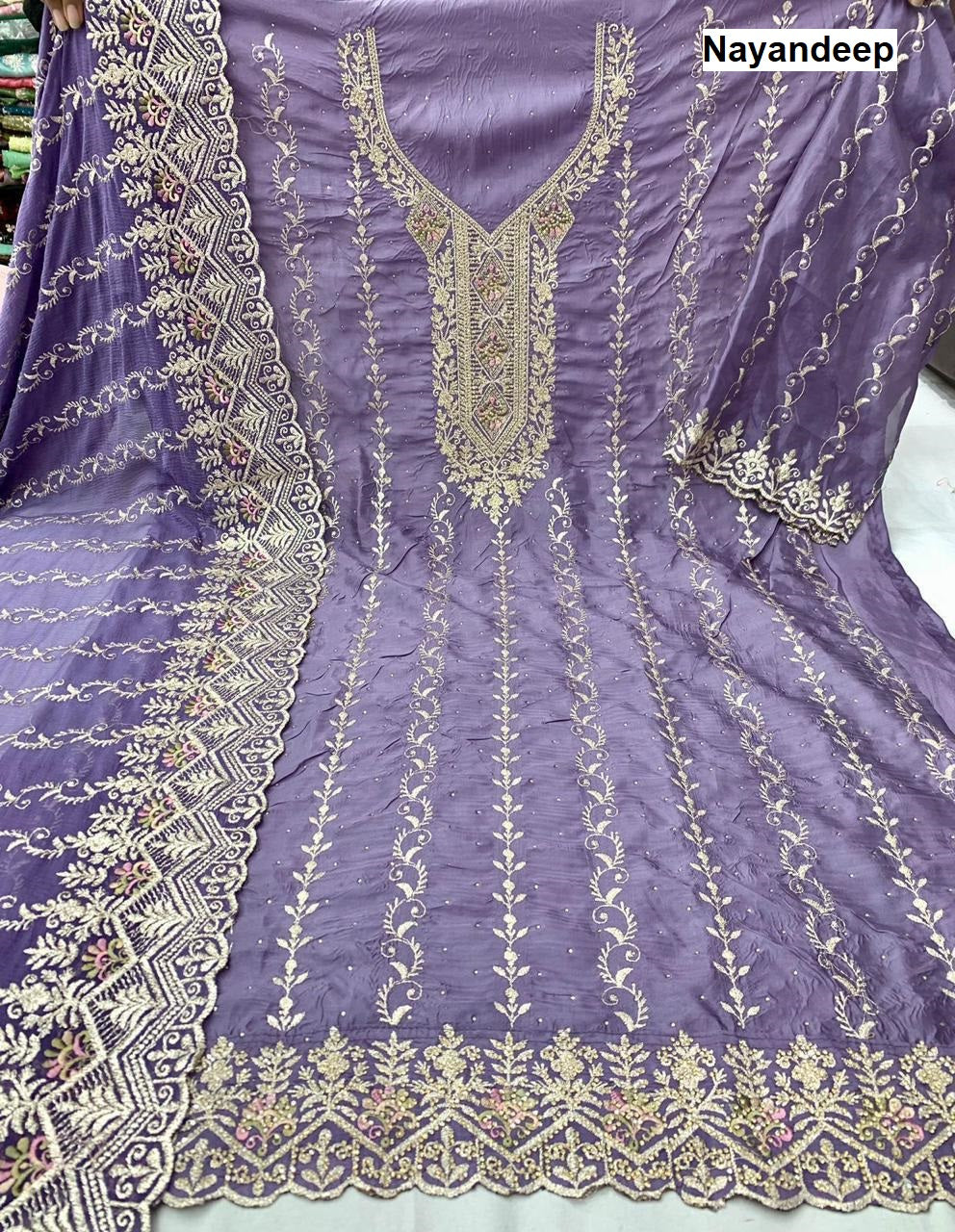 Deepika Nayandeep Organza Salwar Suits Wholesale Price