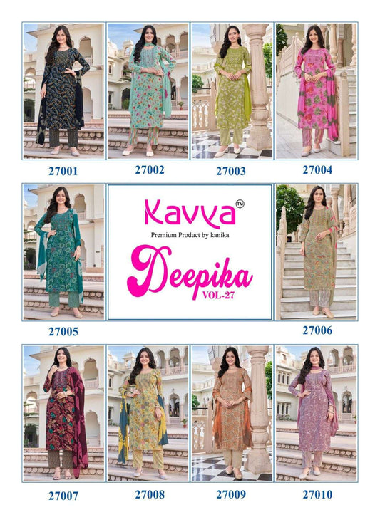 Deepika Vol 27 Kavya Capsule Readymade Pant Style Suits Wholesaler Ahmedabad