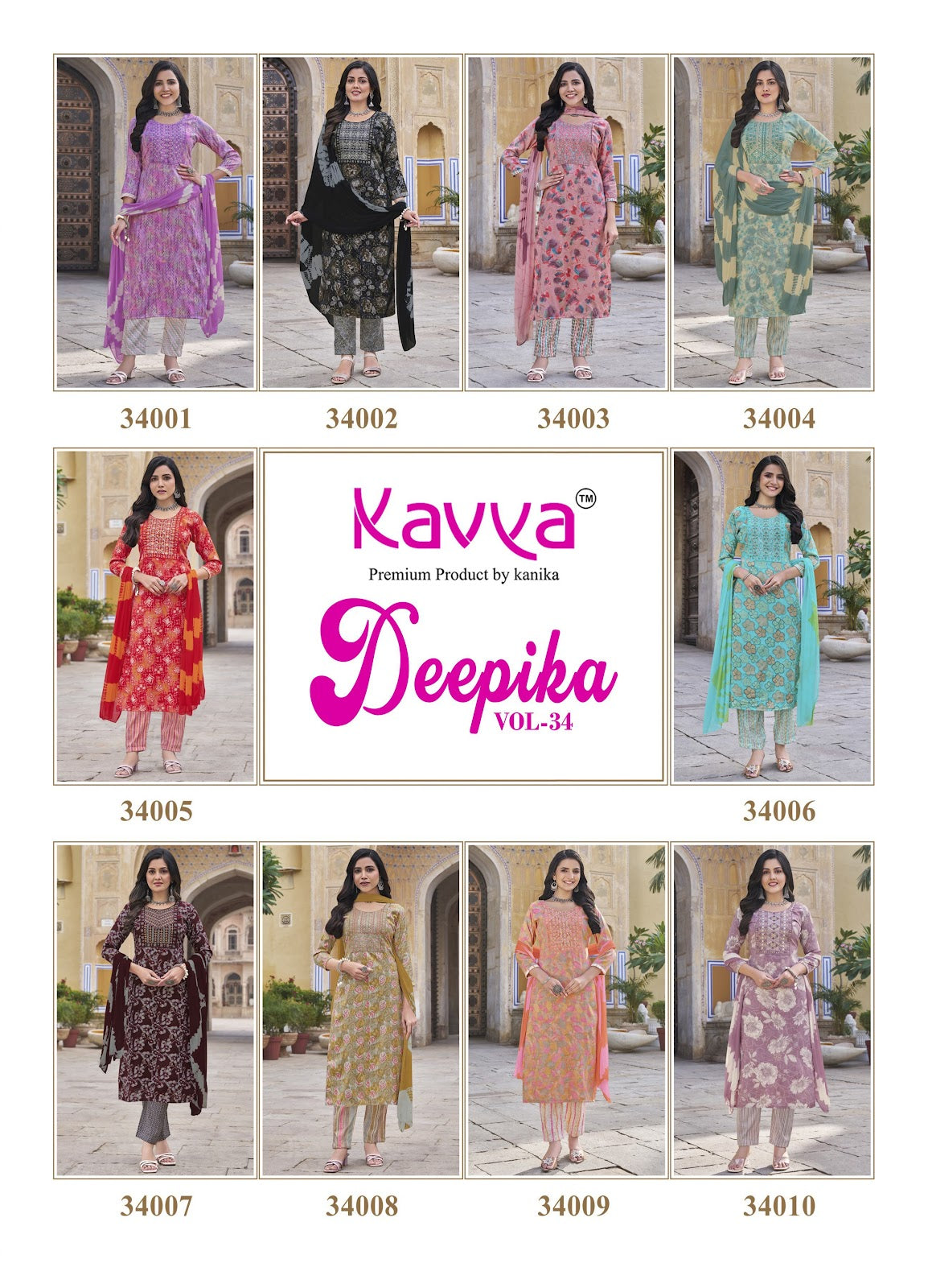 Deepika Vol 34 Kavya Capsule Readymade Pant Style Suits Exporter India