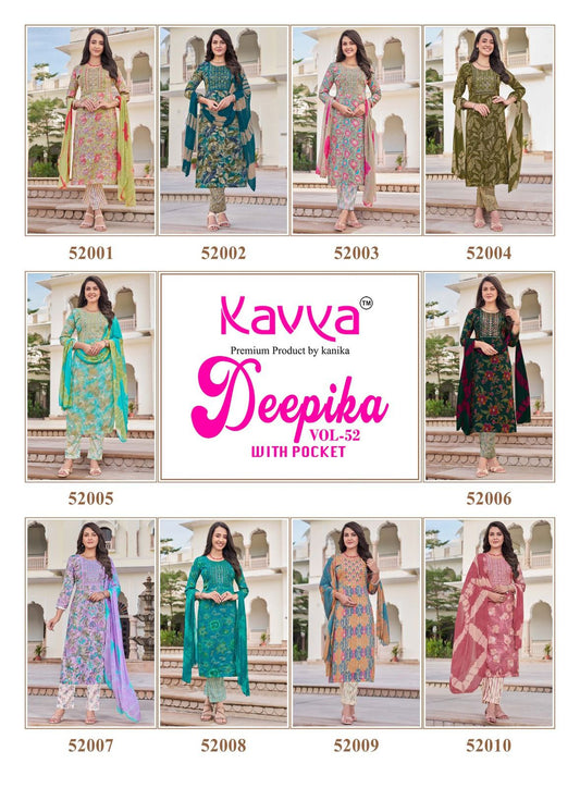 Deepika Vol 52 Kavya Capsule Readymade Pant Style Suits Wholesaler Gujarat