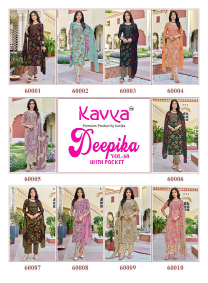 Deepika Vol 60 Kavya Capsule Readymade Pant Style Suits Wholesaler Gujarat