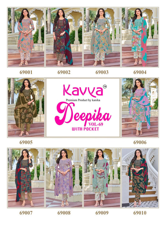 Deepika Vol 69 Kavya Capsule Readymade Pant Style Suits Wholesale