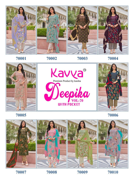 Deepika Vol 70 Kavya Capsule Readymade Pant Style Suits Wholesale Rate
