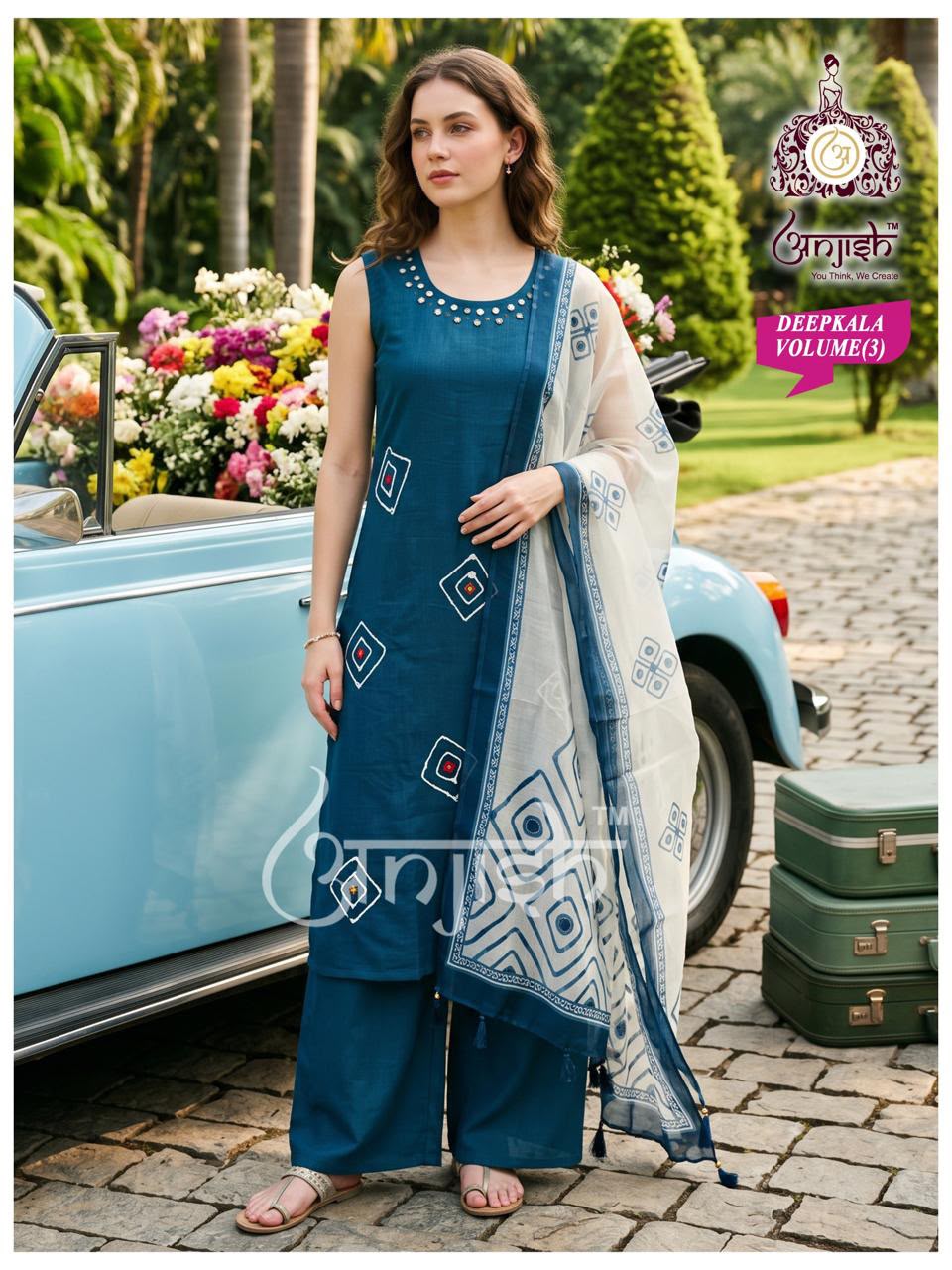 Deepkala Anjish Vetican Silk Readymade Plazzo Style Suits Wholesaler