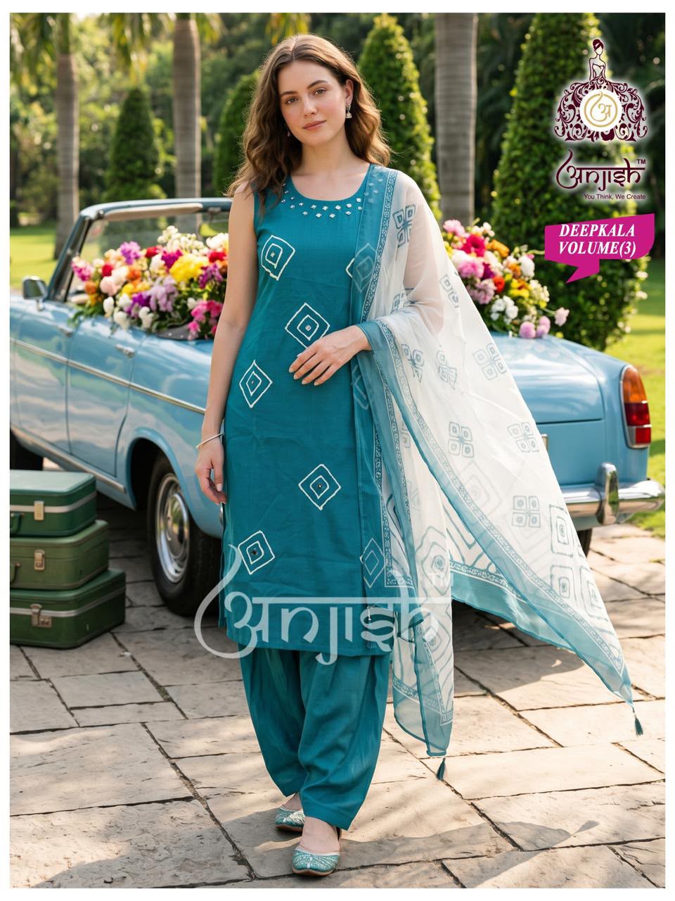 Deepkala Anjish Vetican Silk Readymade Plazzo Style Suits Wholesaler