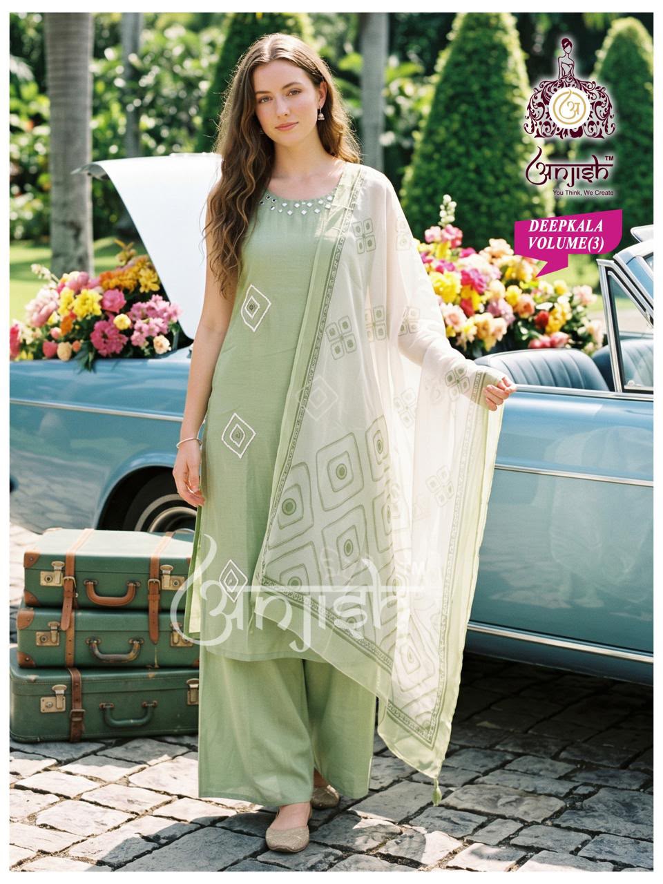 Deepkala Anjish Vetican Silk Readymade Plazzo Style Suits Wholesaler