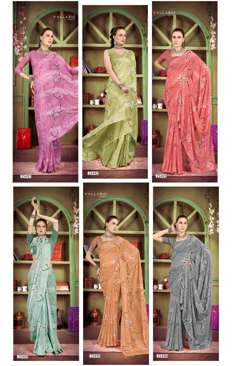Deepsy Vol 5 Vallabhi Prints Georgette Sarees Wholesaler Gujarat