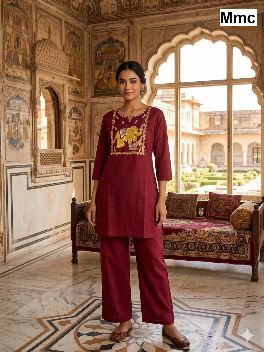 Deer Mmc Dhabu Cotton Co Ord Set Wholesale Rate