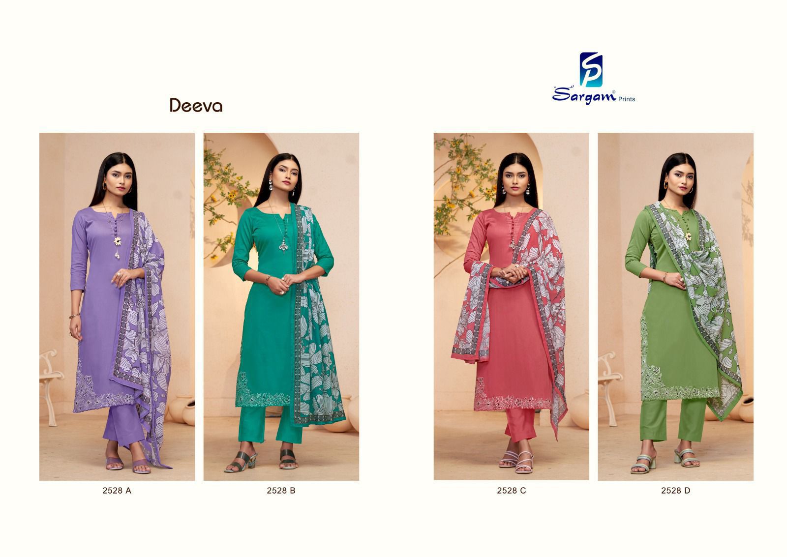 Deeva Sargam Prints Pure Jam Pant Style Suits Manufacturer Gujarat