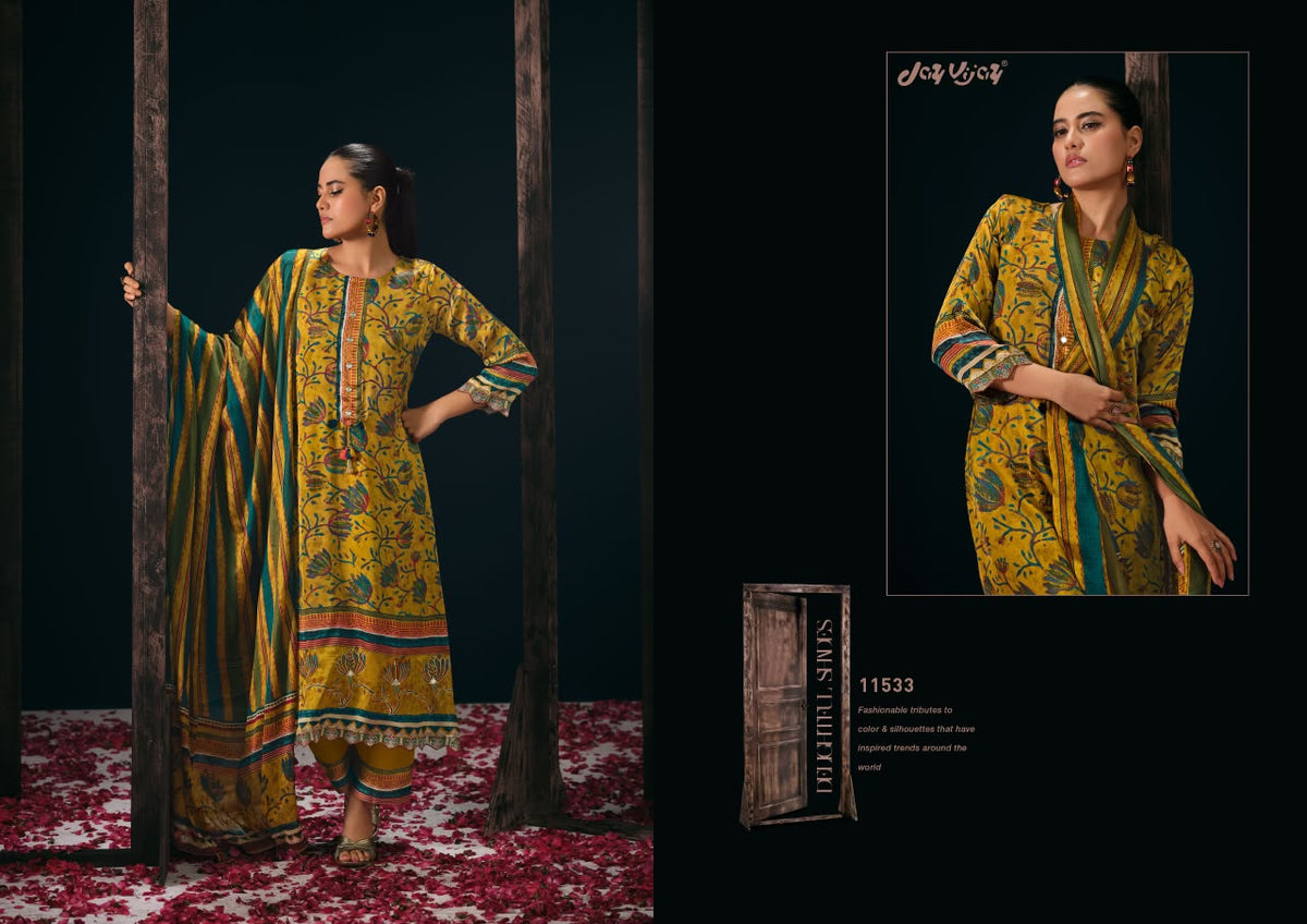 Dehleez Jay Vijay Satin Silk Pant Style Suits Wholesale