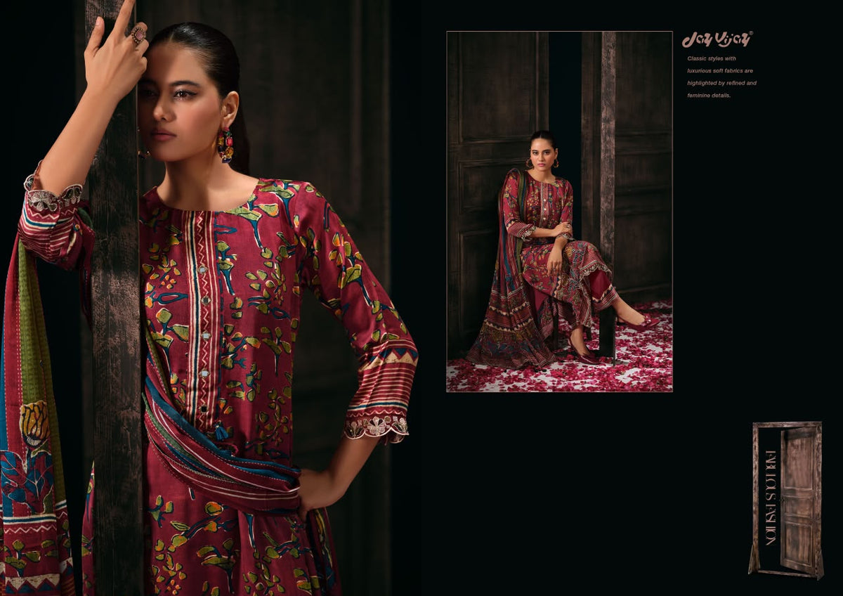 Dehleez Jay Vijay Satin Silk Pant Style Suits Wholesale