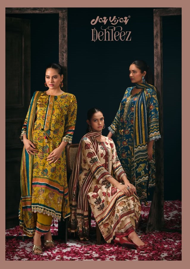Dehleez Jay Vijay Satin Silk Pant Style Suits Wholesale