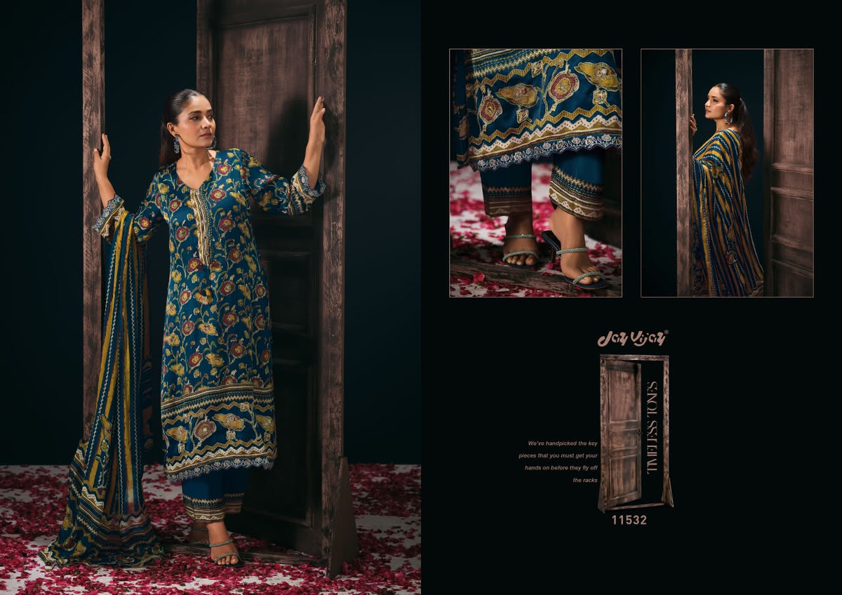 Dehleez Jay Vijay Satin Silk Pant Style Suits Wholesale