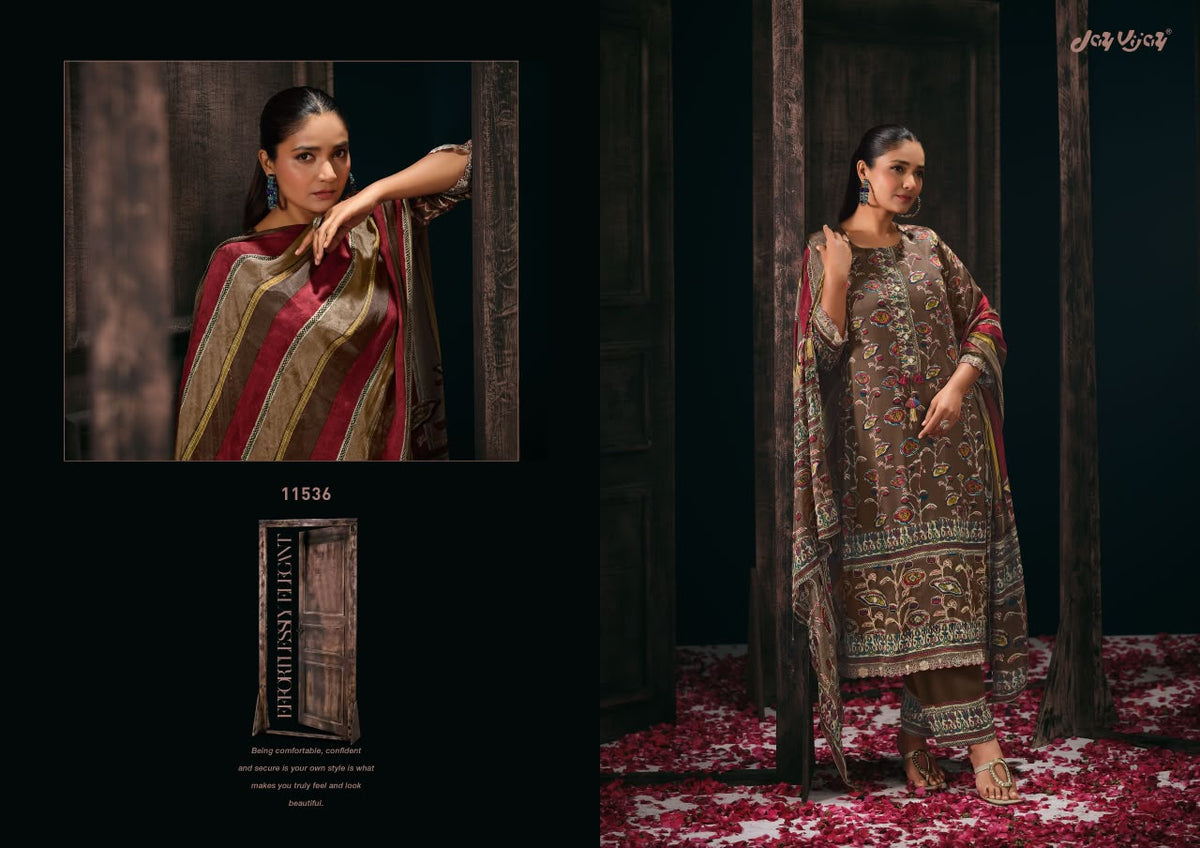 Dehleez Jay Vijay Satin Silk Pant Style Suits Wholesale