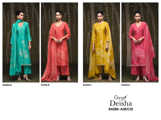 Deisha S4289 Ganga Russian Silk Plazzo Style Suits Wholesale