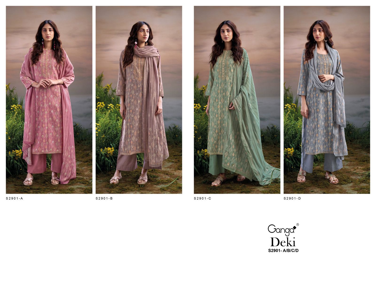 Deki S2901 Ganga Premium Plazzo Style Suits Wholesale Price