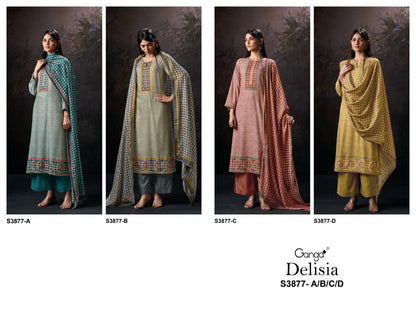 Delisia 3877 Ganga Pashmina Suits Wholesaler Gujarat