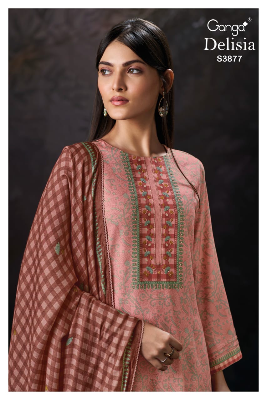 Delisia 3877 Ganga Pashmina Suits Wholesaler Gujarat