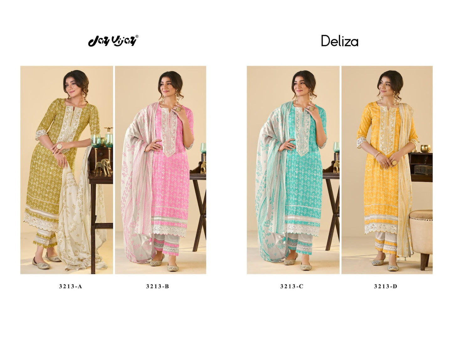 Deliza Jay Vijay Cotton Pant Style Suits Supplier Ahmedabad