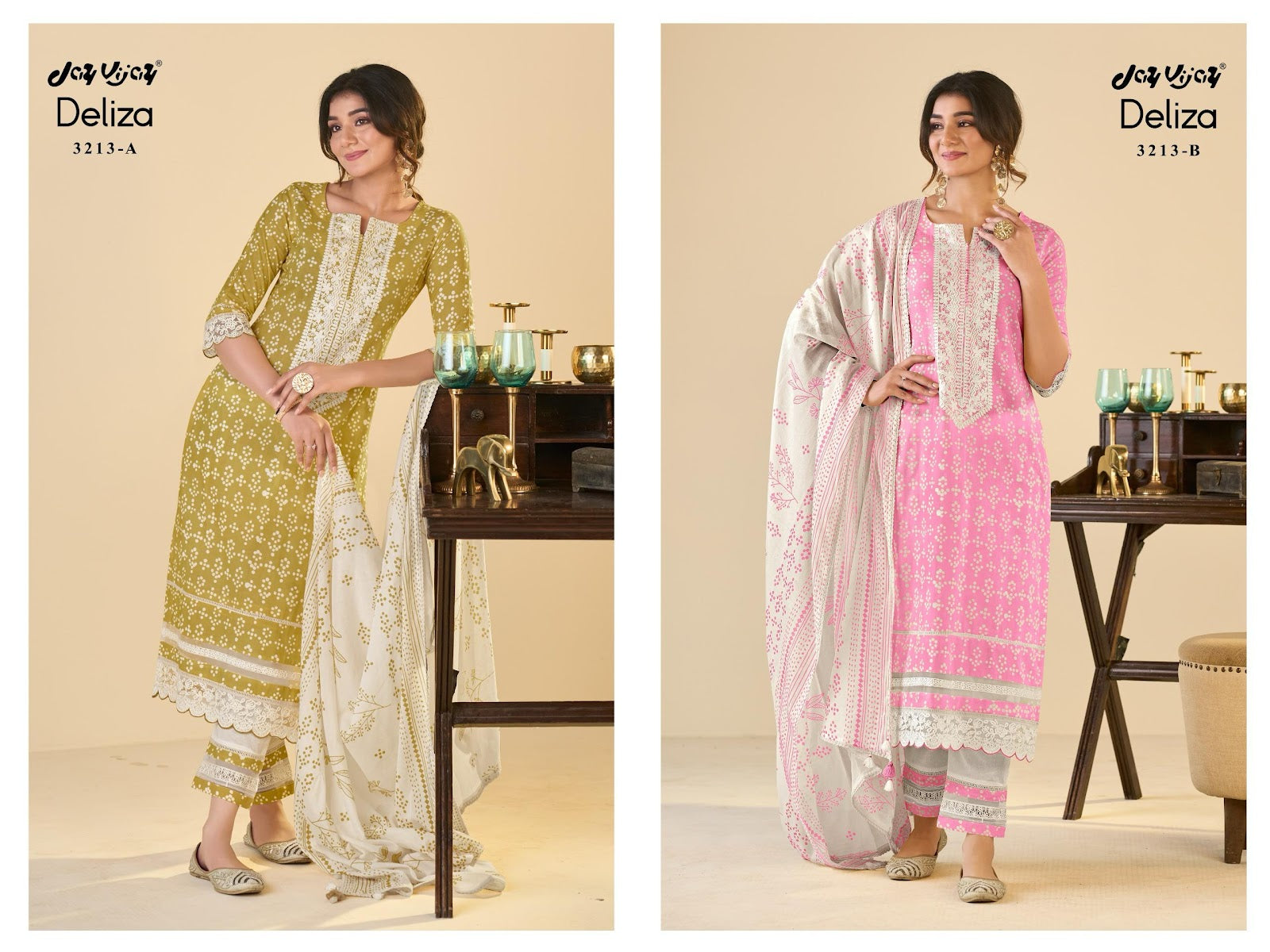 Deliza Jay Vijay Cotton Pant Style Suits Supplier Ahmedabad
