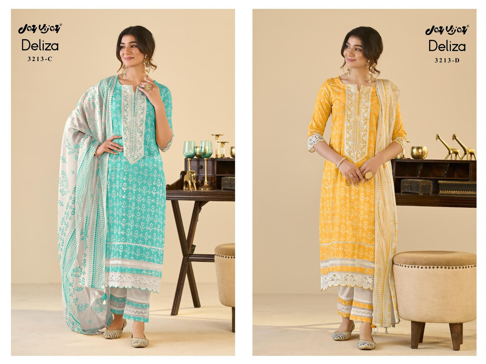Deliza Jay Vijay Cotton Pant Style Suits Supplier Ahmedabad