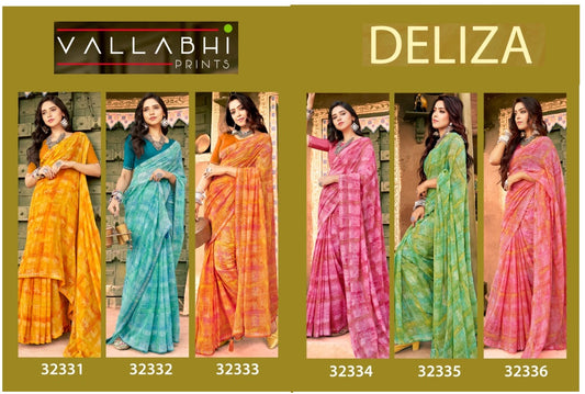 Deliza Vallabhi Prints Georgette Sarees Wholesale Rate